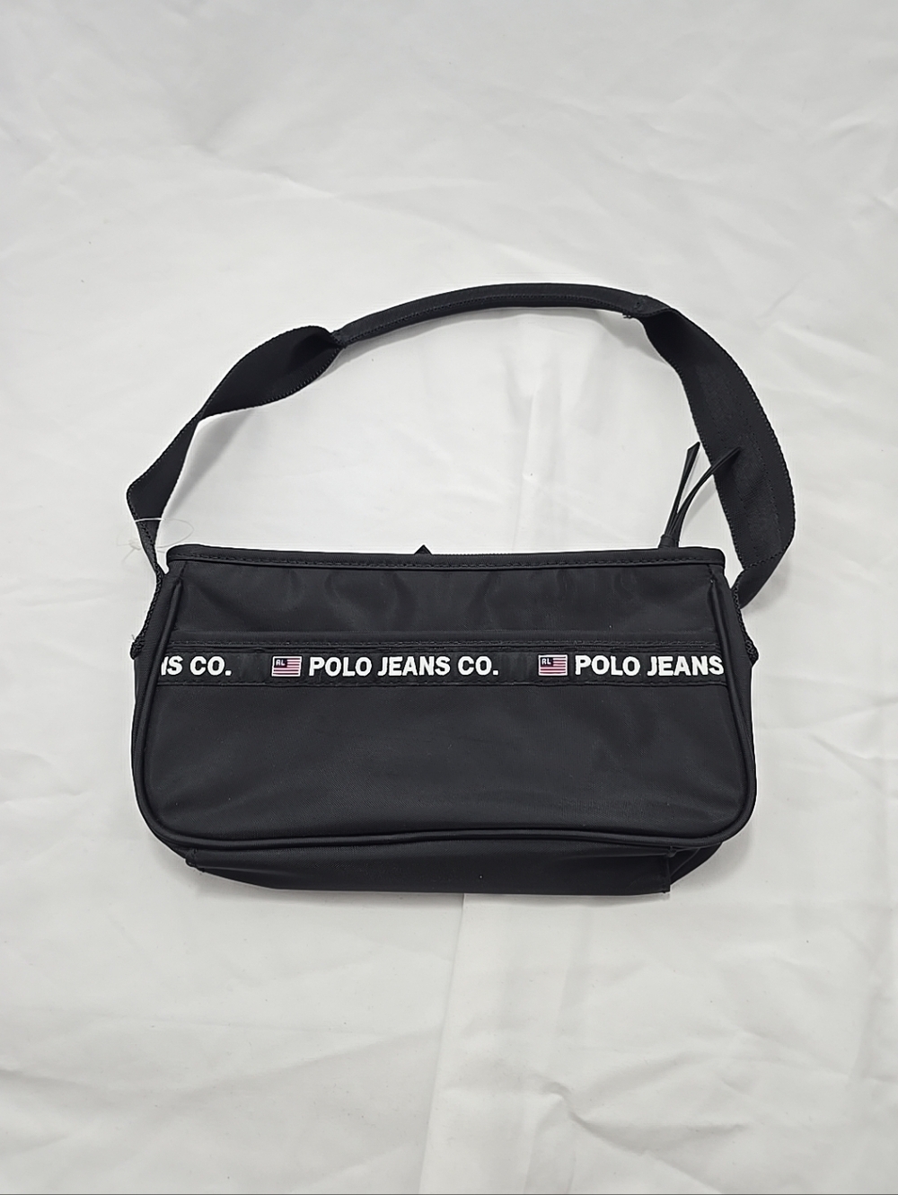NWOT Ralph Lauren Polo Jeans Company Vintage Nylon Shoulder Bag  Black